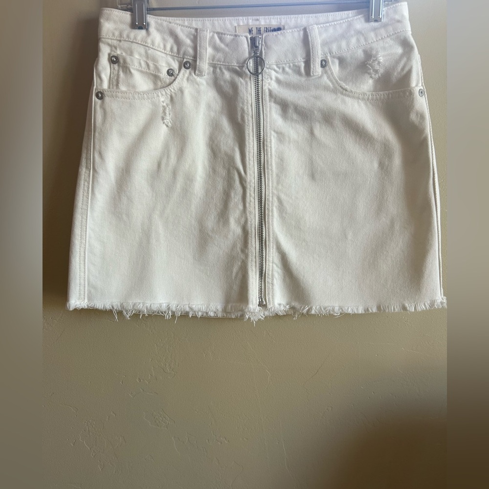 We The Free White Distressed Skirt